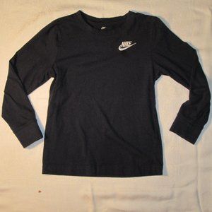 Nike "THE NIKE TEE" Boys Sz 7 Navy Blue Long Sleeve Shirt w\ White Logo …